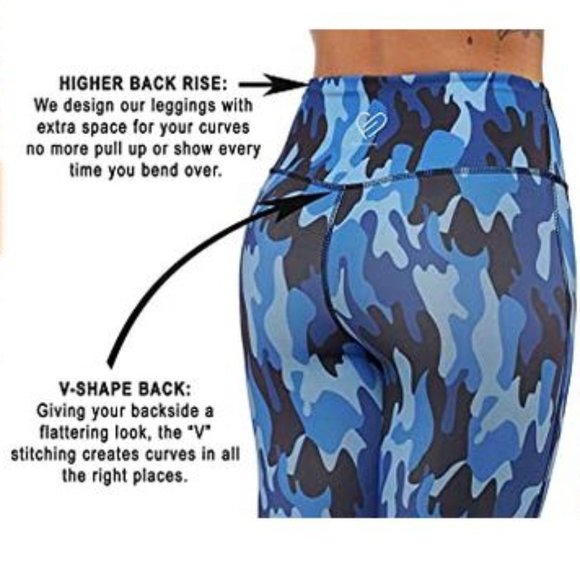 Camouflage Yoga Capr leggings capri V shaped back - Picture 3 of 6